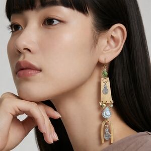 Chandelier Abalone Mixed Metal Earrings